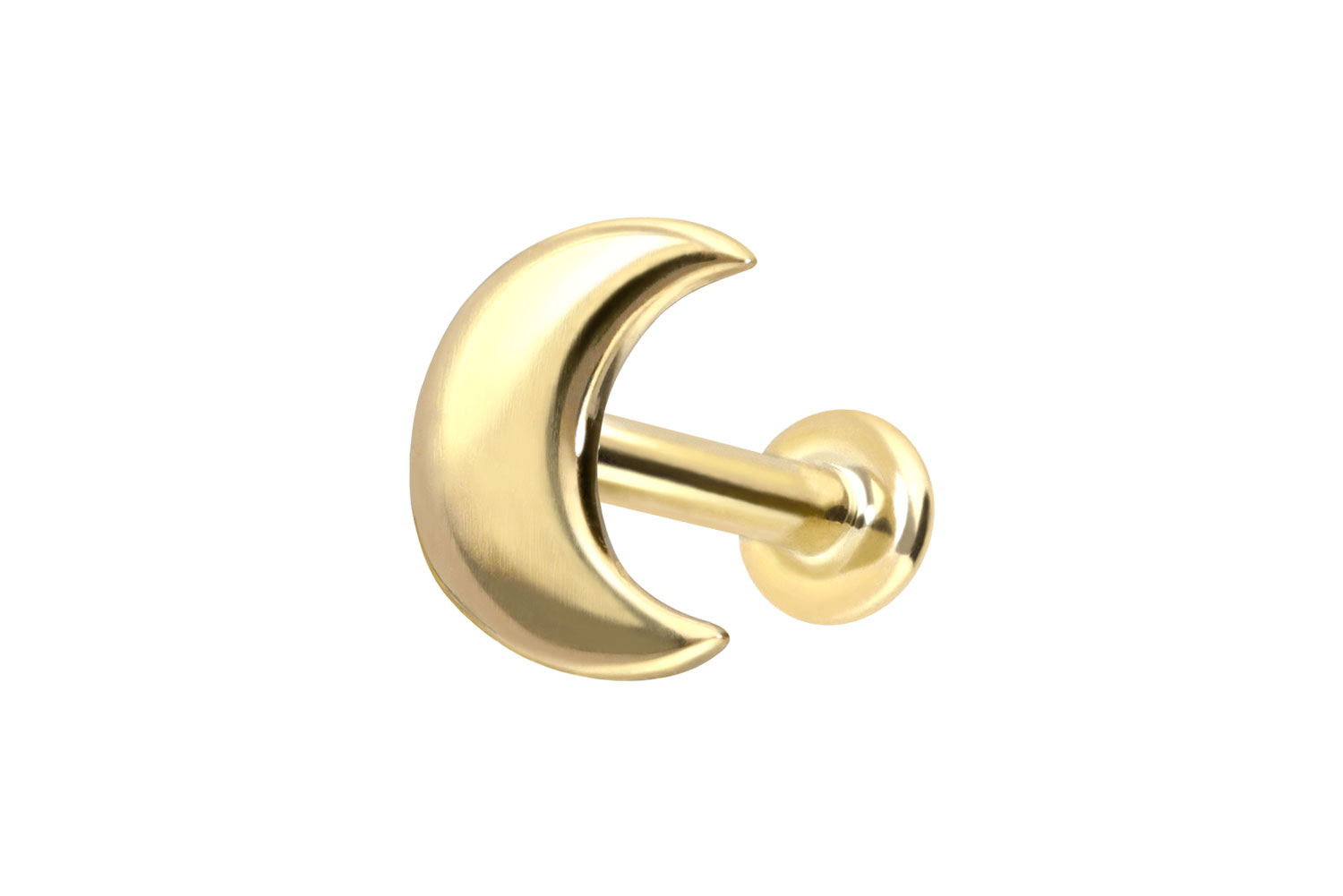 14 Karat Gold Labret Piercing mit Push Fit MOND